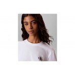 Calvin Klein Monologo Boxy Γυναικείο Κοντομάνικο T-Shirt Λευκό