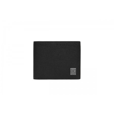 Calvin Klein Emblem Logo Textured Bifold Ανδρικό Πορτοφόλι Μαύρο