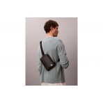 Calvin Klein Saffiano Emblem Logo Ανδρικό Τσαντάκι Χιαστί Μαύρο