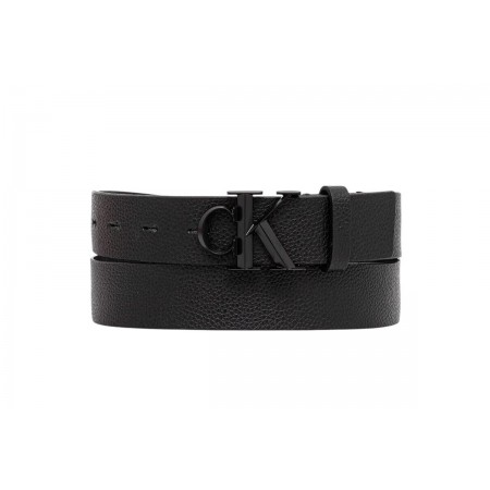 Calvin Klein Full Grain Leather Logo Ζώνη Casual 