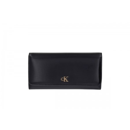 Calvin Klein Leather Rfid Monogram Longfold Πορτοφόλι 