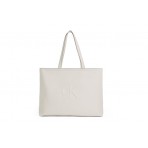 Calvin Klein Sculpted Slim Γυναικεία Τσάντα Shopper Εκρού