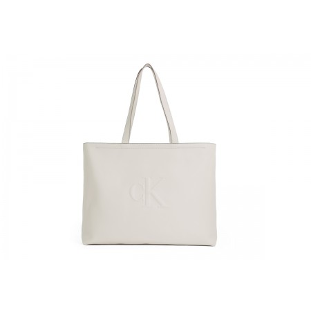 Calvin Klein Sculpted Slim Γυναικεία Τσάντα Shopper Εκρού