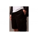Calvin Klein Cotton Twill Ανδρική Βερμούδα Cargo Μαύρη