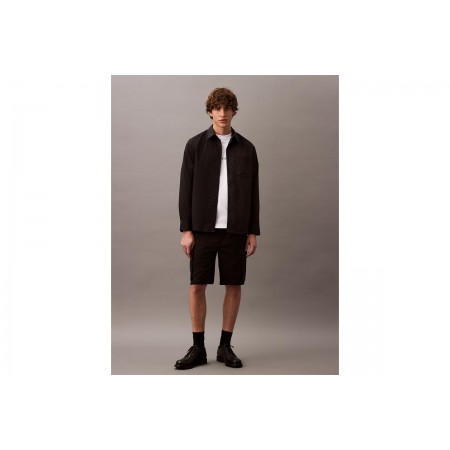 Calvin Klein Cotton Twill Ανδρική Βερμούδα Cargo Μαύρη