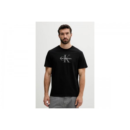 Calvin Klein Monogram Logo Ανδρικό Κοντομάνικο T-Shirt Μαύρο
