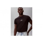 Calvin Klein Monogram Logo Ανδρικό Κοντομάνικο T-Shirt Μαύρο