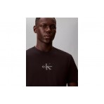 Calvin Klein Monogram Logo Ανδρικό Κοντομάνικο T-Shirt Μαύρο