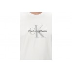 Calvin Klein Monogram Logo Ανδρικό Κοντομάνικο T-Shirt Λευκό
