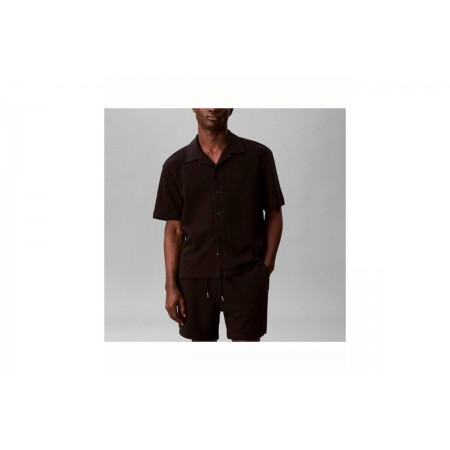 Calvin Klein Cotton Waffle Πουκάμισο Κοντομάνικο Ανδρικό 