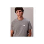 Calvin Klein Cotton Badge Ανδρικό Κοντομάνικο T-Shirt Γκρι