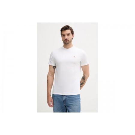 Calvin Klein Cotton Badge Ανδρικό Κοντομάνικο T-Shirt Λευκό