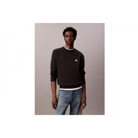 Calvin Klein Cotton Terry Badge Μπλούζα Με Λαιμόκοψη Ανδρική 