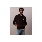 Calvin Klein Cotton Terry Badge Ανδρικό Φούτερ με Κουκούλα Μαύρο