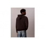 Calvin Klein Cotton Terry Badge Ανδρικό Φούτερ με Κουκούλα Μαύρο