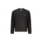 Calvin Klein 350Terry Monogram Ανδρική Μακρυμάνικη Μπλούζα με Λαιμόκοψη Μαύρη