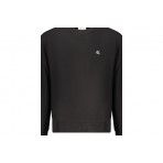 Calvin Klein 350Terry Monogram Ανδρική Μακρυμάνικη Μπλούζα με Λαιμόκοψη Μαύρη
