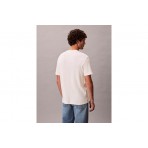 Calvin Klein Classic Waffle Ανδρικό Κοντομάνικο T-Shirt Εκρού