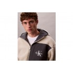 Calvin Klein Monogram Logo Relaxed Ζακέτα Sherpa Ανδρική (LV04RD218G 67U)