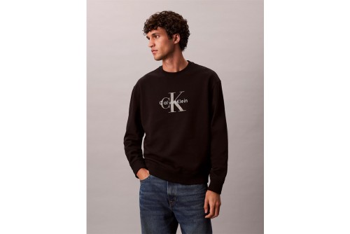 Calvin Klein Terry Monologo Relaxed Μπλούζα Με Λαιμόκοψη Ανδρική (LV04RD242G UB1)