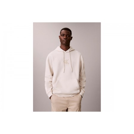 Calvin Klein Fleece Monogram Logo Patch Relaxed Hoodie Ανδρικό 