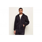 Calvin Klein Ανδρική Βαμβακερή Ζακέτα με Κουκούλα Μαύρη