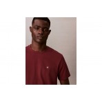 Calvin Klein Monogram Logo Ανδρικό Κοντομάνικο T-Shirt Μπορντό