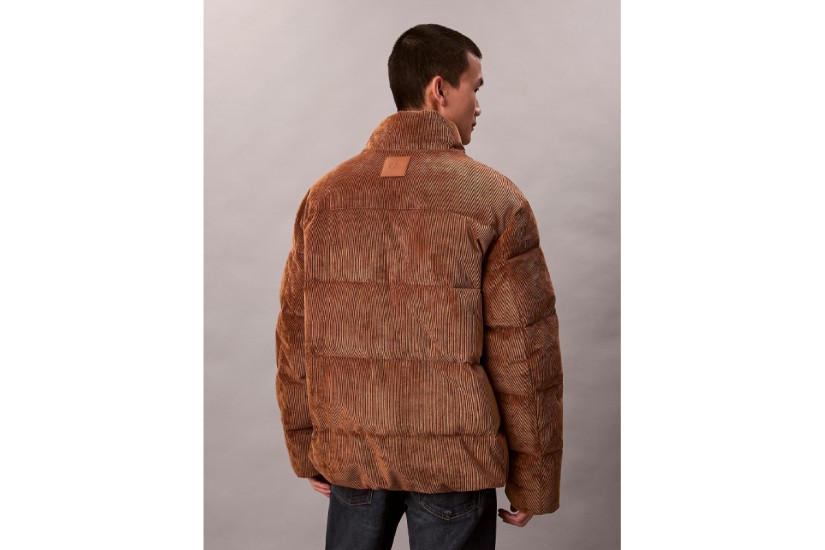 Calvin Klein Corduroy Ανδρικό Μπουφάν Puffer Ταμπά