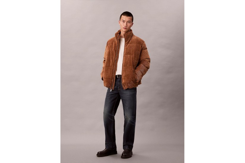 Calvin Klein Corduroy Ανδρικό Μπουφάν Puffer Ταμπά