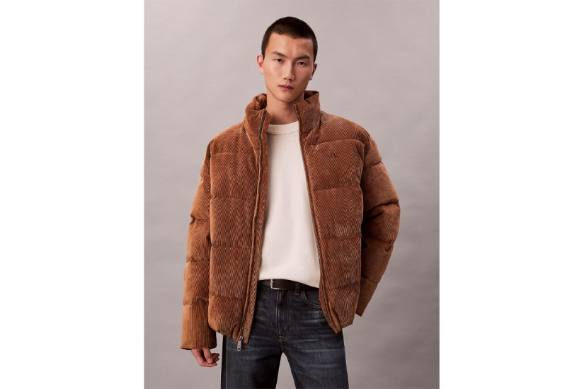 Calvin Klein Corduroy Ανδρικό Μπουφάν Puffer Ταμπά