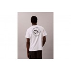 Calvin Klein Embroidered Logo Ανδρικό Κοντομάνικο T-Shirt Λευκό