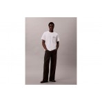 Calvin Klein Embroidered Logo Ανδρικό Κοντομάνικο T-Shirt Λευκό