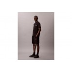 Calvin Klein Cotton Terry Badge Ανδρική Αθλητική Βερμούδα Μαύρη