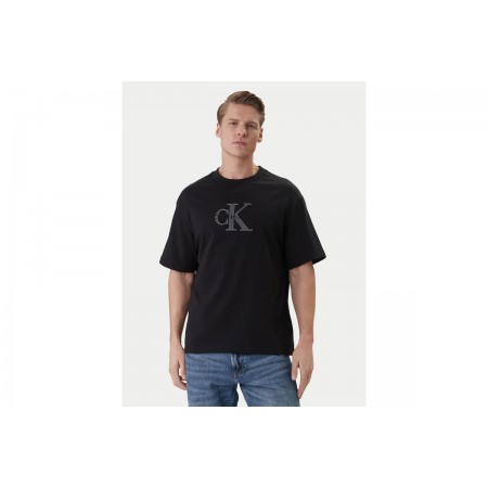 Calvin Klein Relaxed Logo Applique Ανδρικό Κοντομάνικο T-Shirt Μαύρο