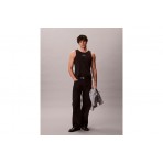 Calvin Klein Monogram Logo Ανδρική Αμάνικη Μπλούζα Μαύρη