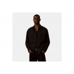 Calvin Klein Cotton Twill Utility Overshirt Ανδρικό Μακρυμάνικο Πουκάμισο Μαύρο