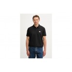 Calvin Klein Micro Waffle Classic Badge Ανδρικό Κοντομάνικο T-Shirt Polo Μαύρο