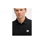 Calvin Klein Micro Waffle Classic Badge Ανδρικό Κοντομάνικο T-Shirt Polo Μαύρο