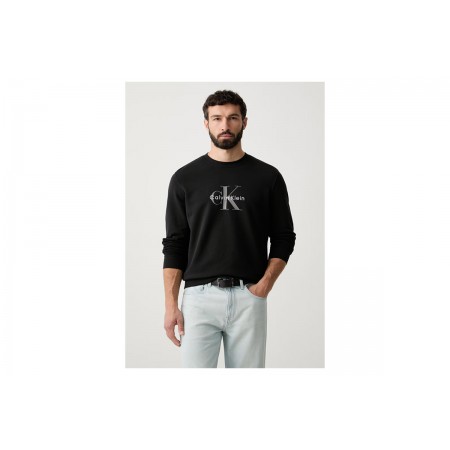 Calvin Klein Ανδρική Μακρυμάνικη Μπλούζα με Λαιμόκοψη Μαύρη