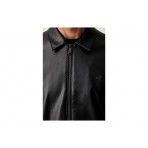 Calvin Klein Faux Leather Ανδρικό Μπουφάν Bomber Μαύρο