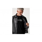 Calvin Klein Faux Leather Ανδρικό Μπουφάν Bomber Μαύρο