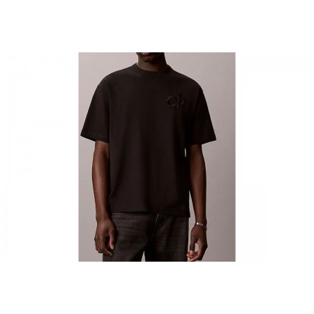 Calvin Klein Relaxed Embossed Logo Ανδρικό Κοντομάνικο T-Shirt Μαύρο