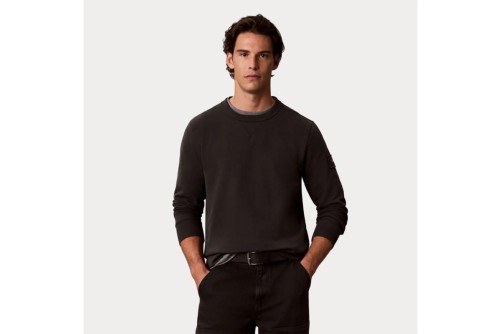 Calvin Klein Monologo Badge Terry Μπλούζα Με Λαιμόκοψη Ανδρική (LV04RJ200G 8MN)