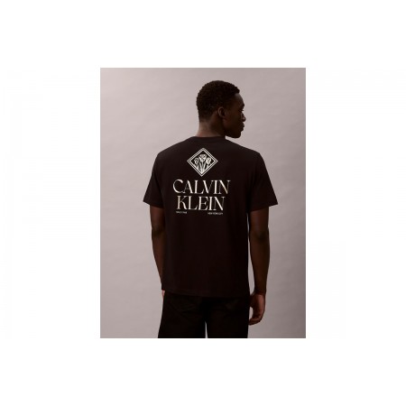 Calvin Klein Logo Roses Graphic Classic Ανδρικό Κοντομάνικο T-Shirt Μαύρο
