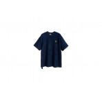 Mwm Pleated Texture Regular Fit T-Shirt (MW092020406 NAVY)