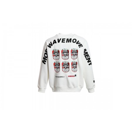 MWM Design Unisex Μακρυμάνικη Μπλούζα με Λαιμόκοψη Λευκή