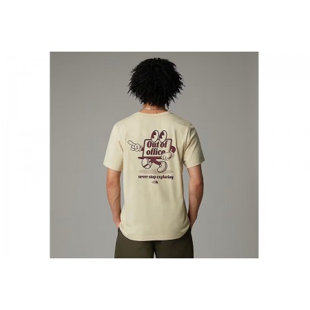 The North Face Cartoon Logo Ανδρικό Κοντομάνικο T-Shirt Μπεζ