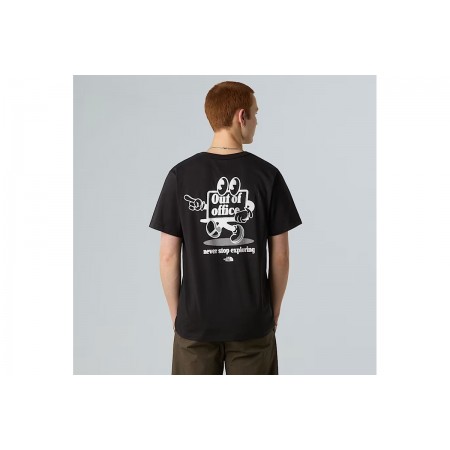 The North Face Cartoon Logo Ανδρικό Κοντομάνικο T-Shirt Μαύρο