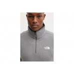 The North Face Glacier Ανδρική Μακρυμάνικη Fleece Μπλούζα με Φερμουάρ Γκρι