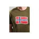 Napapijri Mahsa Ανδρικό Κοντομάνικο T-Shirt Χακί